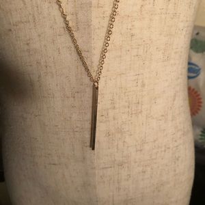 Gold color 30” long chain with bar at end